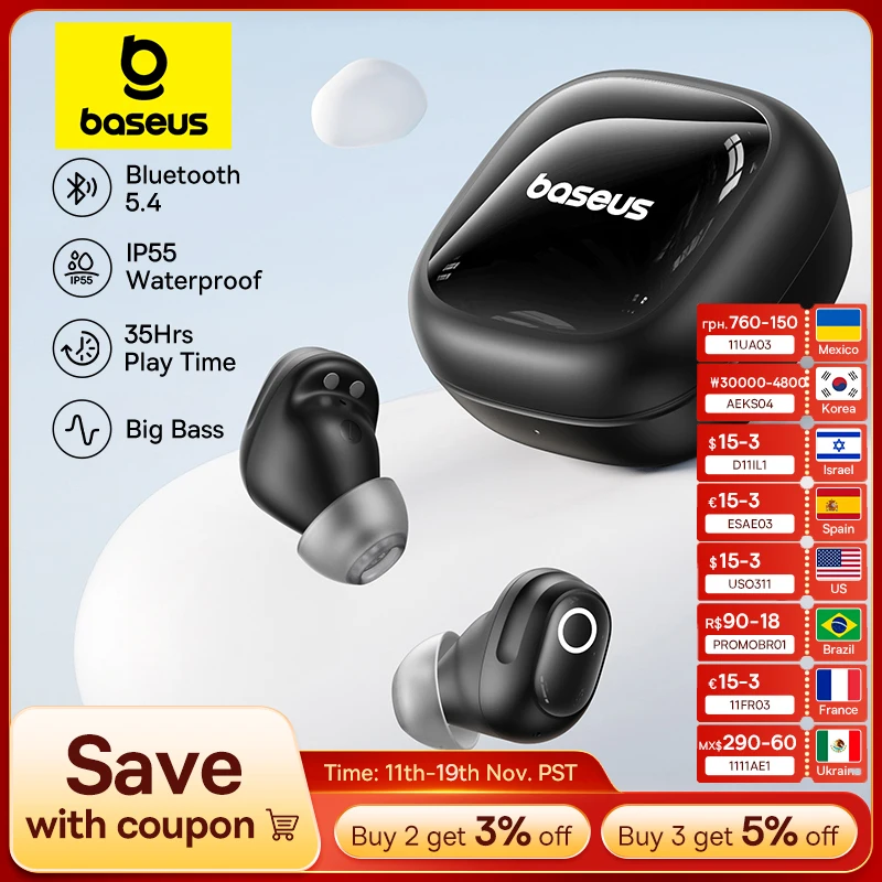 Беспроводные наушники Baseus Bass BD1 Bluetooth 5