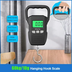 Portable Handhold Digital Luggage Scale 60Kg 10g Fish Hook Hanging Scale Electronic LCD Kitchen Digital Scale with BackLight