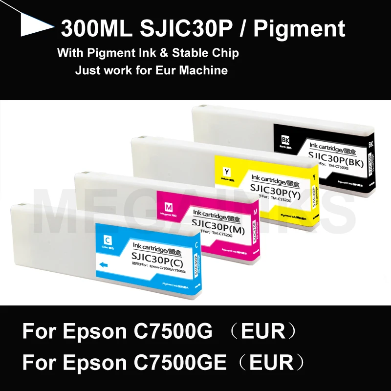 

300 мл картридж SJIC30P для Epson SJIC30P, совместимый картридж для принтера Epson C7500G C7500GE, работающий для европейской машины