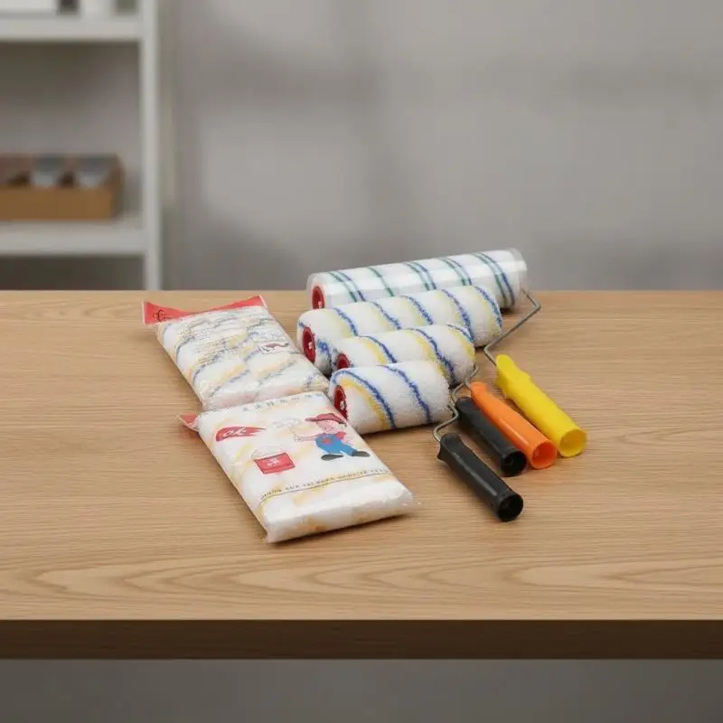 Paint Roller Brush Multiple Sizes High Density Lint Free Fabric Perfect For Home Wall Painting DIY Renovation Projects