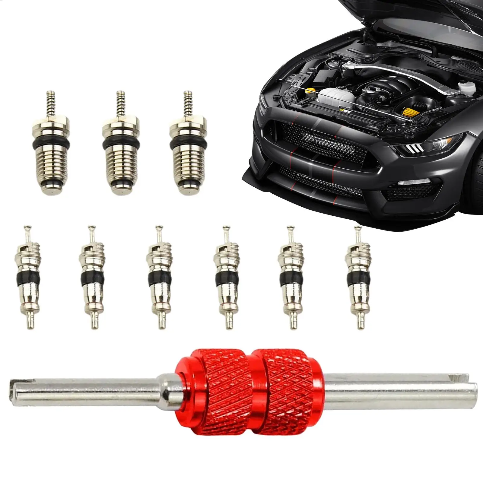 

10pc AC Valve Core Tool Automotive Air Conditioning Tools AC Valve Core Kit For Air Conditioning HVAC Automotive