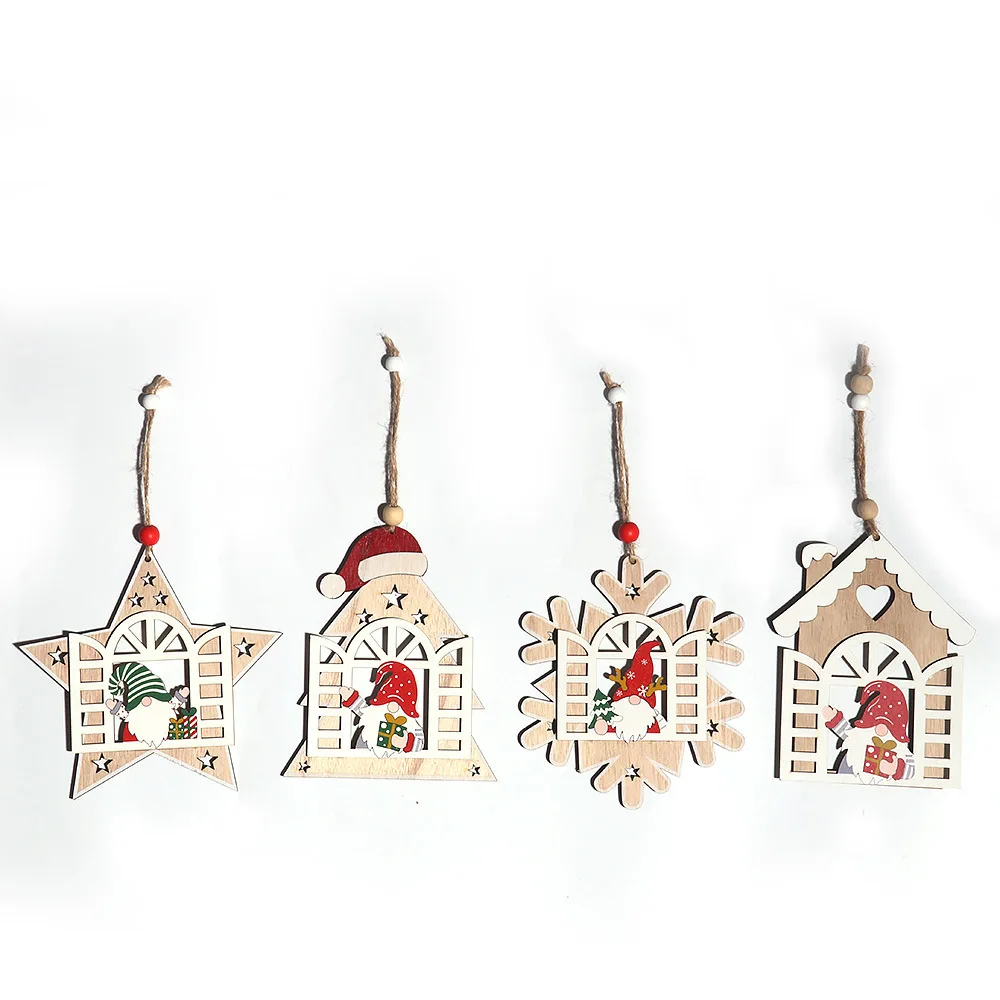 

Wooden Xmas Tree Decorations Hanging Pendants For Home Navidad Noel Gifts Christmas Ornament New Year Festive Party Supplies