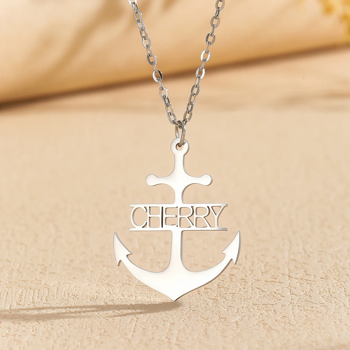 Custom Name Necklaces For Women Personalized  Anchor Shaped Name Necklace Choker Stainlesss Steel Wedding Jewelry Gift