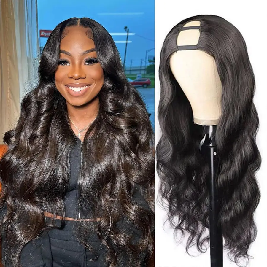 

Part Human Hair Wig Body Wave U Part Wig Human Hair for Black Women Glueless Wigs Human Hair Clip Natural Hair Wig Beginner Frie