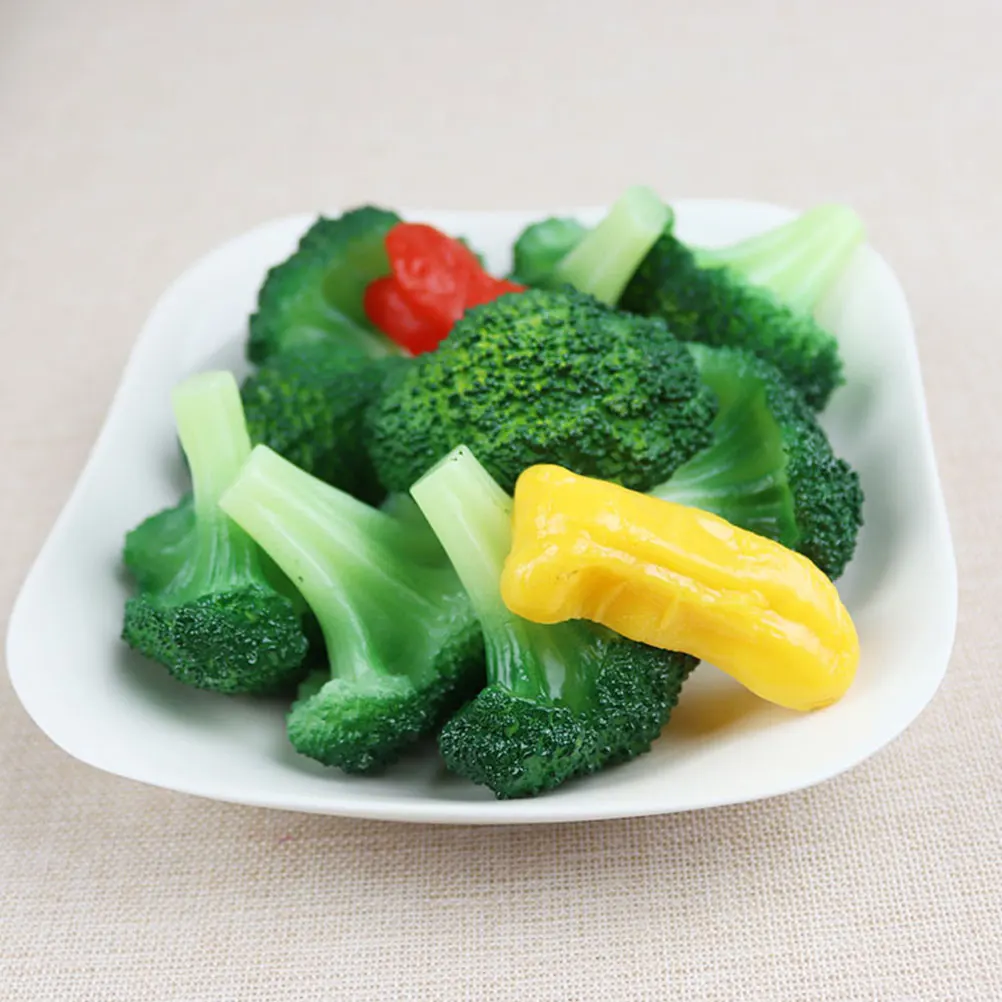 

5pcs Artificial Broccoli Models Lifelike Food Props for Photo Studio Decoration Display Vegetables Simulation