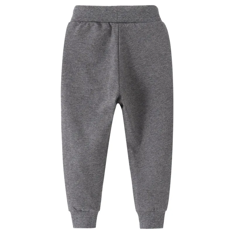 Jumping Meters Dark Grey 2-7T Children\'s Solid Boys Sweatpants Drawstring Autumn Spring Boys Girls Trousers Pants Baby Clothes