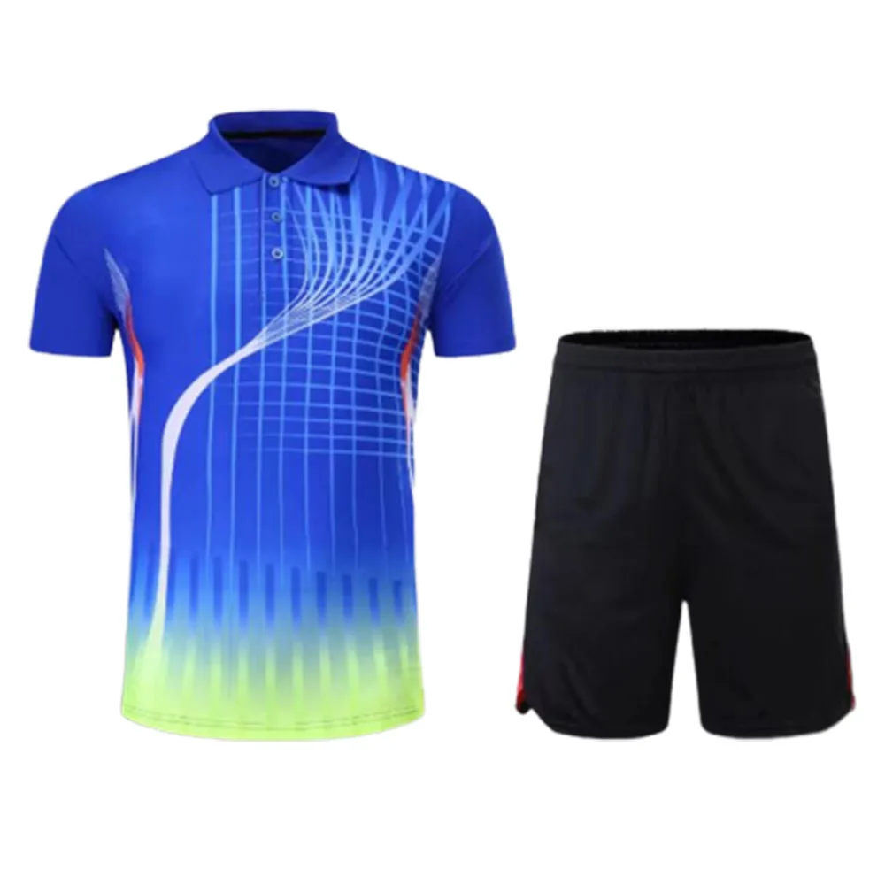 Polo Men Table Tennis Jersey Clothes Sets Quick Dry Turn Down Collar Short Sleeve Training Tennis Badminton Shirt Short Suit