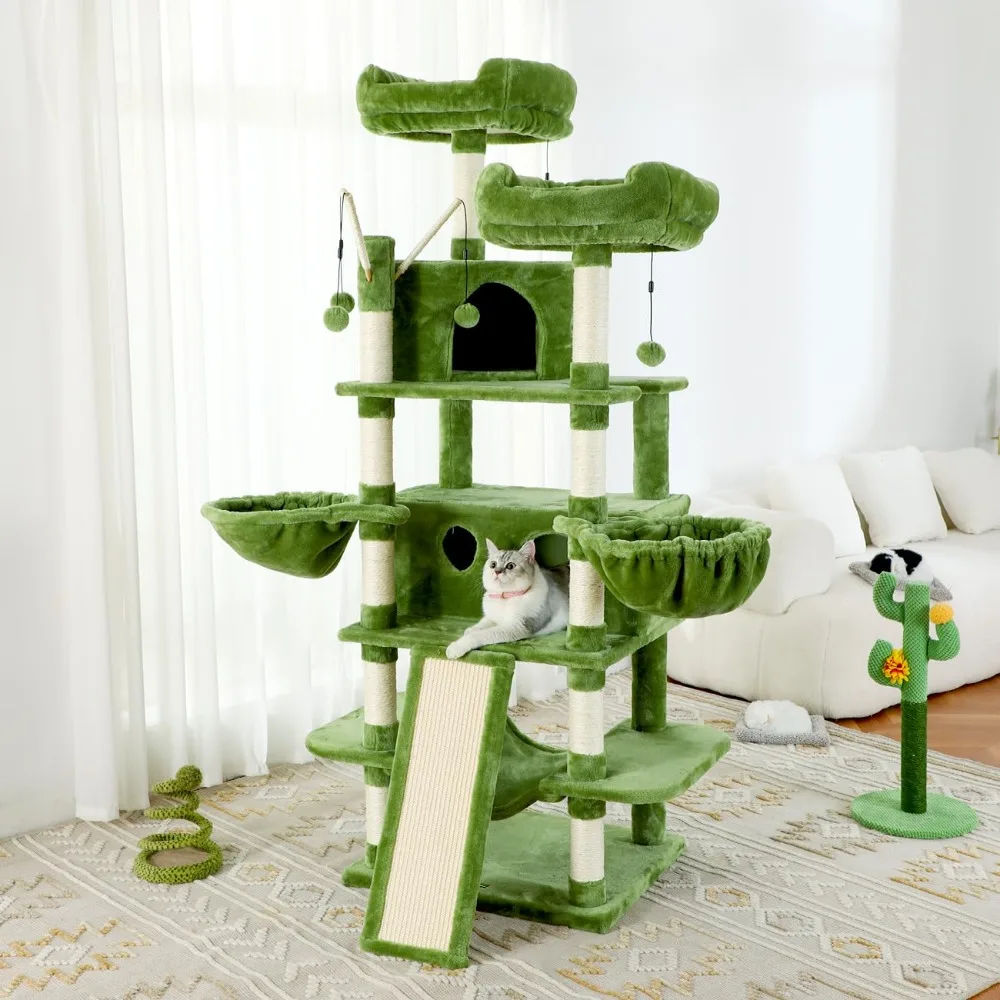 

2024 New Large Cat Tree 69" Tall Sturdy Cat Tower Heavy Duty Multi Level Big Cat Climbing Stand for Indoor Cats