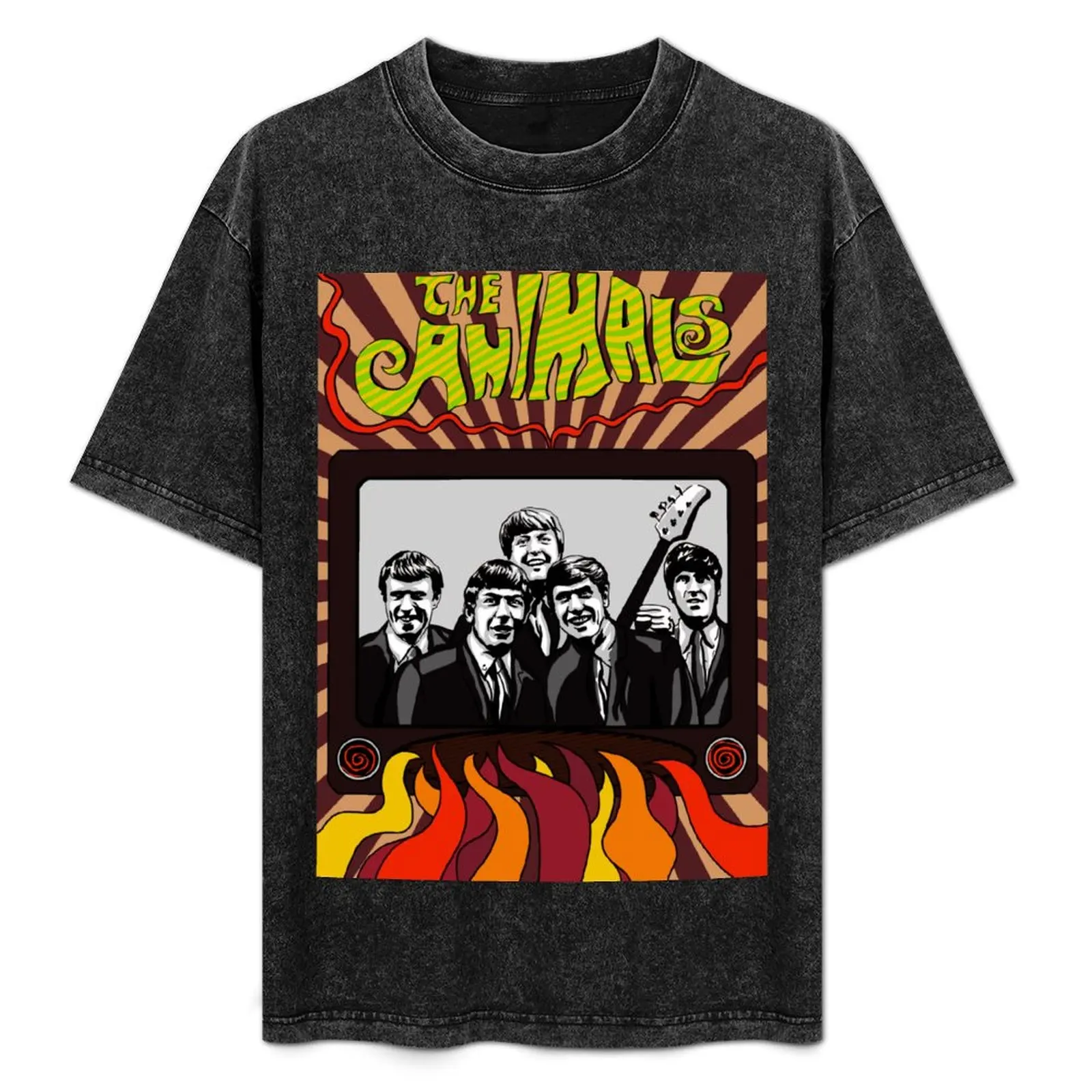 Camiseta de la banda The Animals, Eric Burdon, básica, sencilla, informal, de manga corta