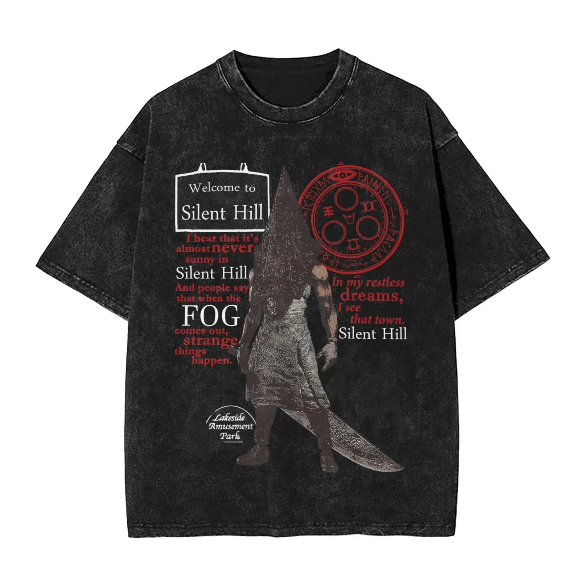 Silent Hill 2 Jogo Camiseta Praia Estilo de Rua Camisetas Casual Hipster Camiseta Para Homem Manga Curta Roupas Soltas