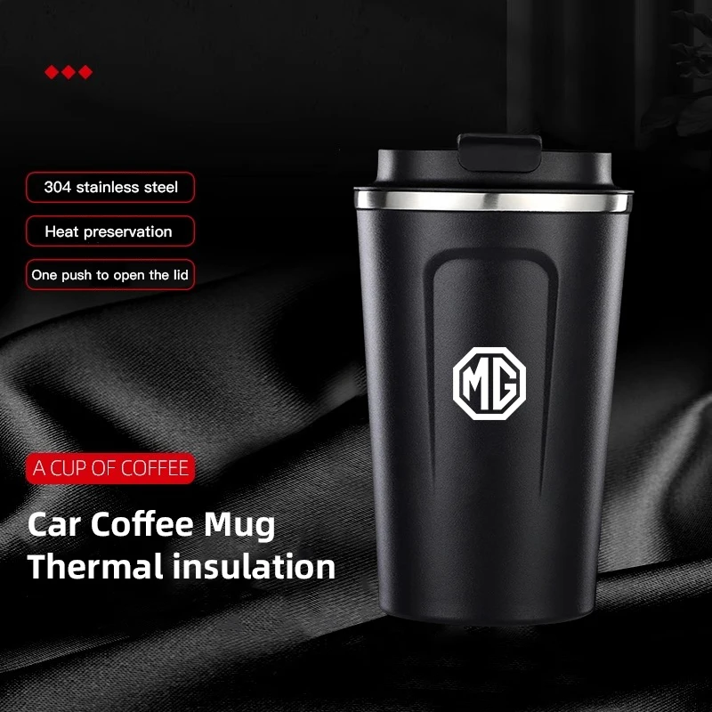 Auto Edelstahl Kaffee Thermos Becher Tragbare Isolierte Tasse Für Morris Garages MG3 MG5 MG6 MG7 GT GS Hector HS ZS ZX EZS EHS