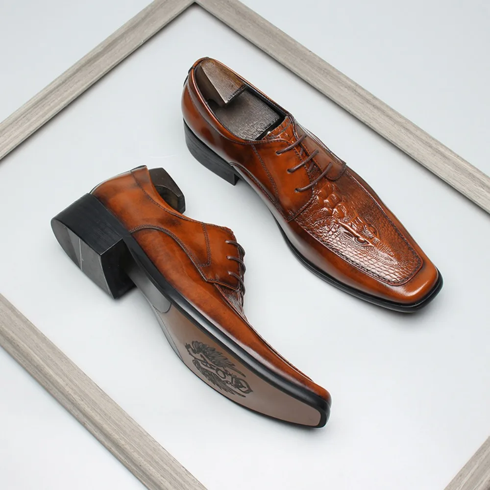 Mens Dress Shoes Men's Formal Genuine Leather Italian Skin Shoes for Men Elegant Casual Business Luxury Social Male Shoe