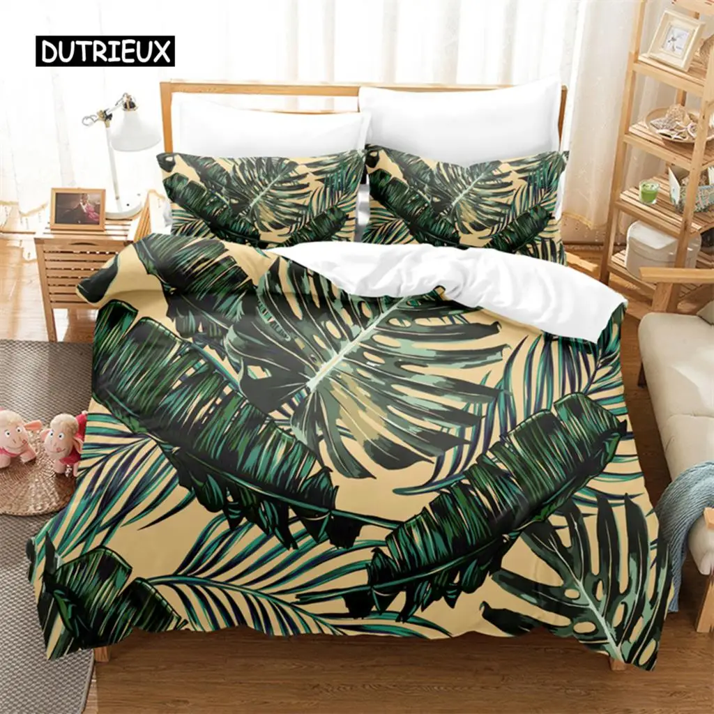 

Tropical Green Plant Bedding Set Duvet Cover Set 3d Bedding Digital Printing Bed Linen Queen Size Bedding Set Fashion Design