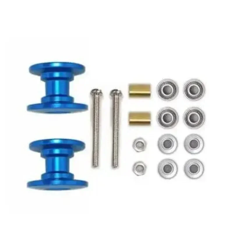 2 Stuks 12-13 Mm Dubbele Gids Roller 95423 Lichtgewicht Aluminium Onderdelen Voor Tamiya Mini 4WD Auto model