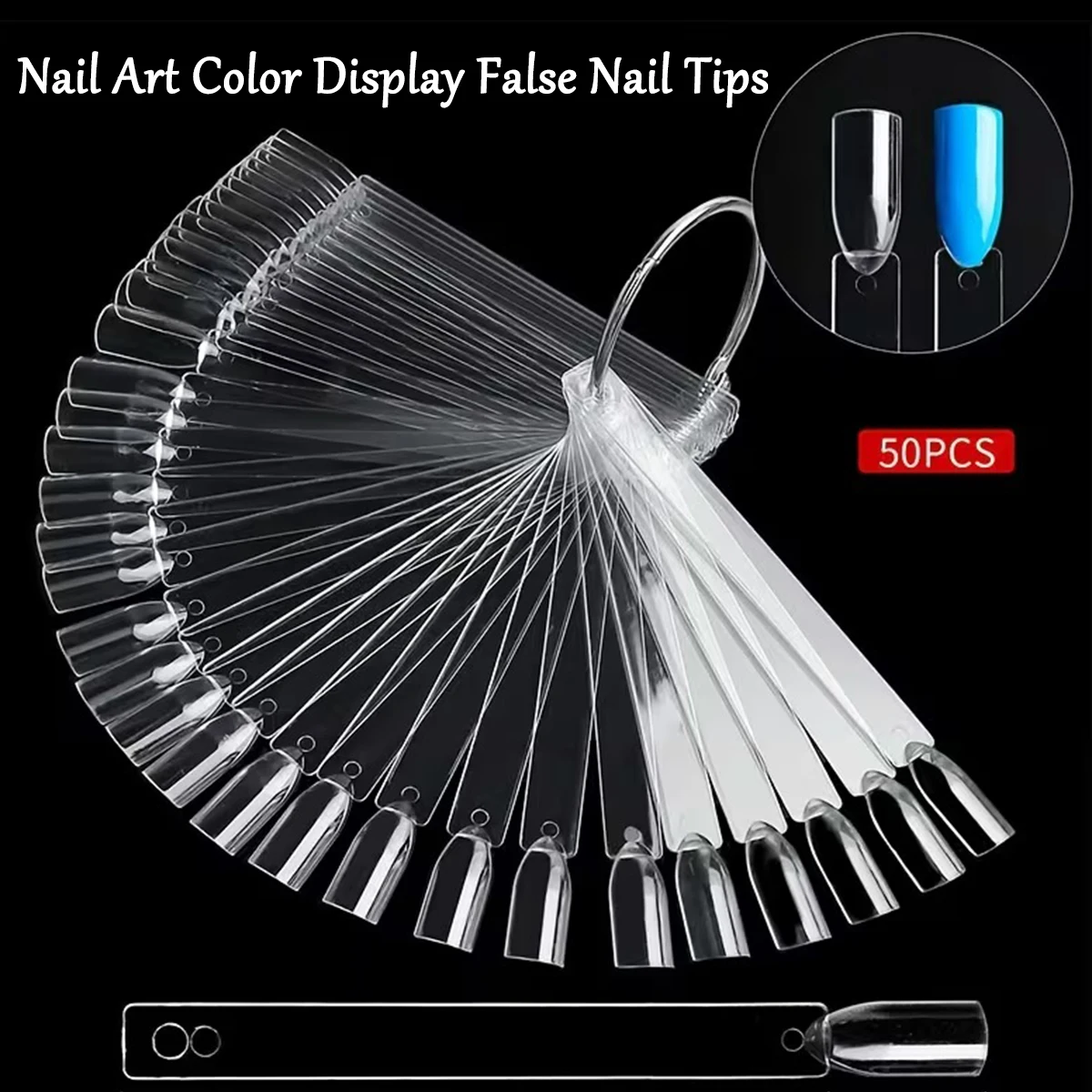 False Tips Clear Nail Swatch Color Card Display Chart Gel Polish Template Nail Art Sample Stand Acrylic Manicure Tools Accessory