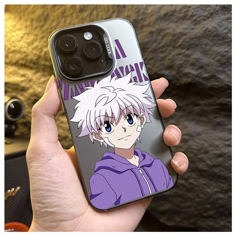 Hunterxhunter Metal Buttons Case for Apple Iphone 11 12 13 14 15 Pro Max Killua Zoldyck Case for Iphone 11 13 14 15 Full Cover