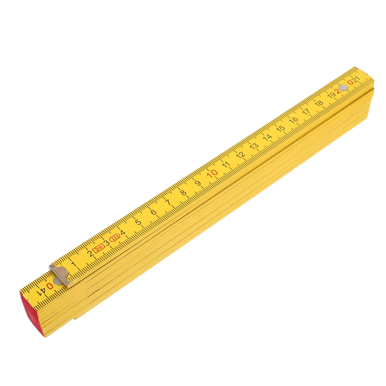 Wood Double Sided Folding Ruler 2 Meter Precise Foldable Carpentry Measuring Tool for Woodworking Classroom Construction