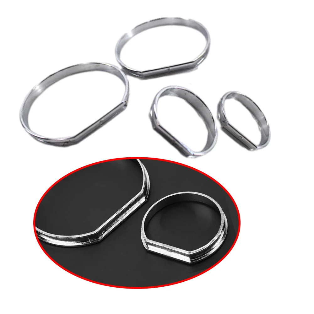 

4pcs For BMW E46 3 Series 1999-2006 Chrome Gauge Dash Dial Rings Bezel Trim Speedometer AC Car Circle Styling Cover Accessories
