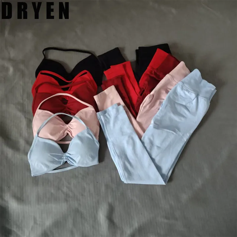 

Спортивный комплект DRYEN Impact из 2 предметов: бесшовный бюстгальтер для йоги и обтягивающие брюки для тренировок