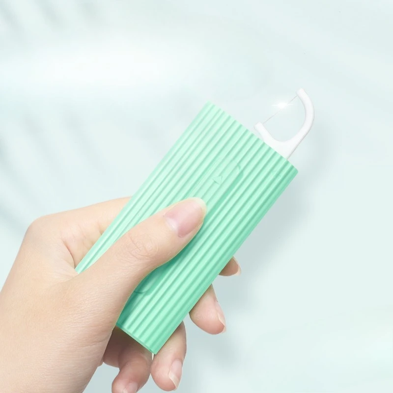 1pc Floss Dispenser Portable Automatic Refillable Flosser Teeth Stick Flossing Dispenser Oral Hygiene Care Tooth Cleaning Travel