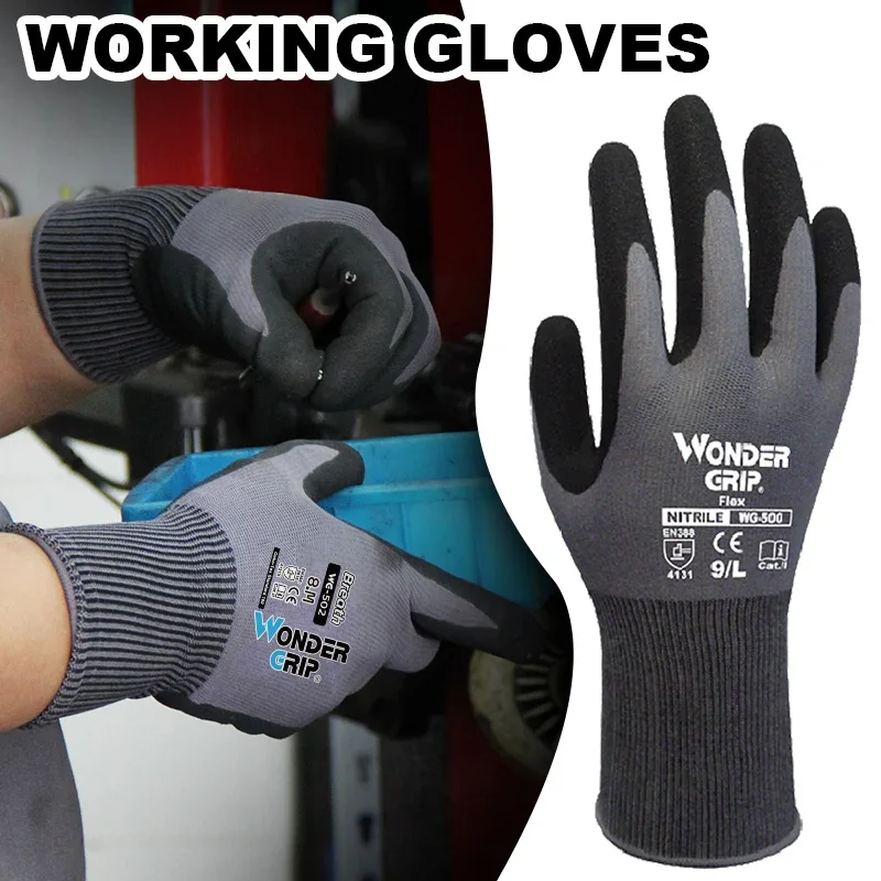 Safety Work Gloves & Gardening Gloves Seamless Knit Nylon Glove Breathable Foam Latex Coated Ideal for Home Improvement