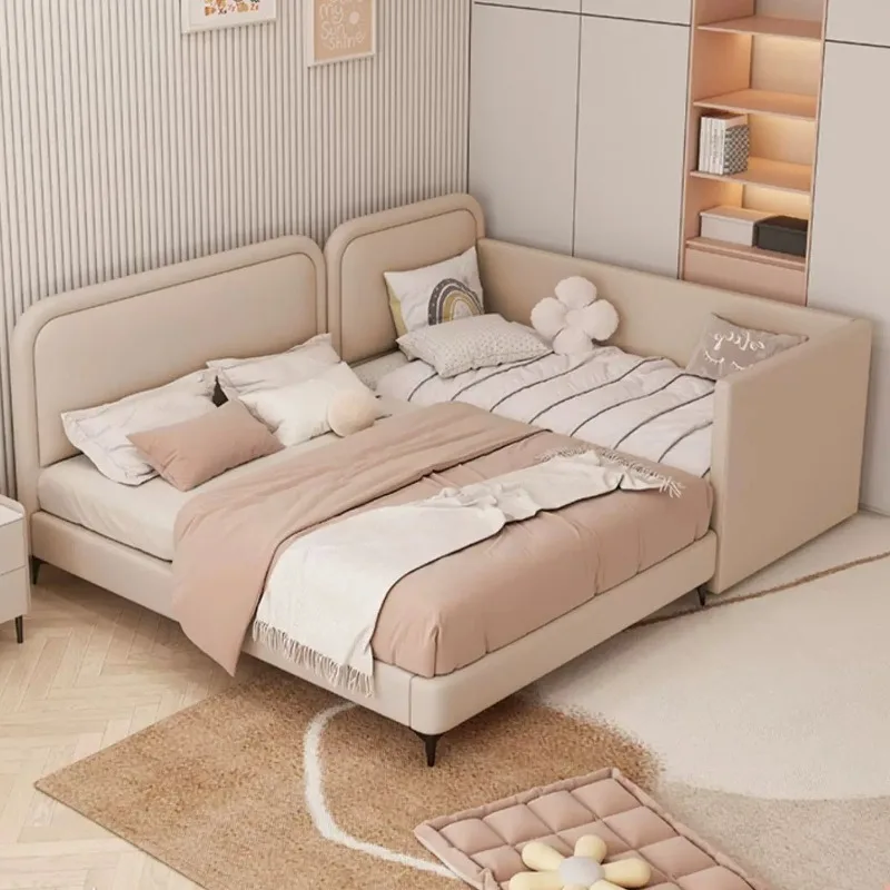 & Adults Queen Kids Room Bedroom Beds Family Children Guardrail Full Size Bed Frames 180x200cm Luxury Many People Home Furniture