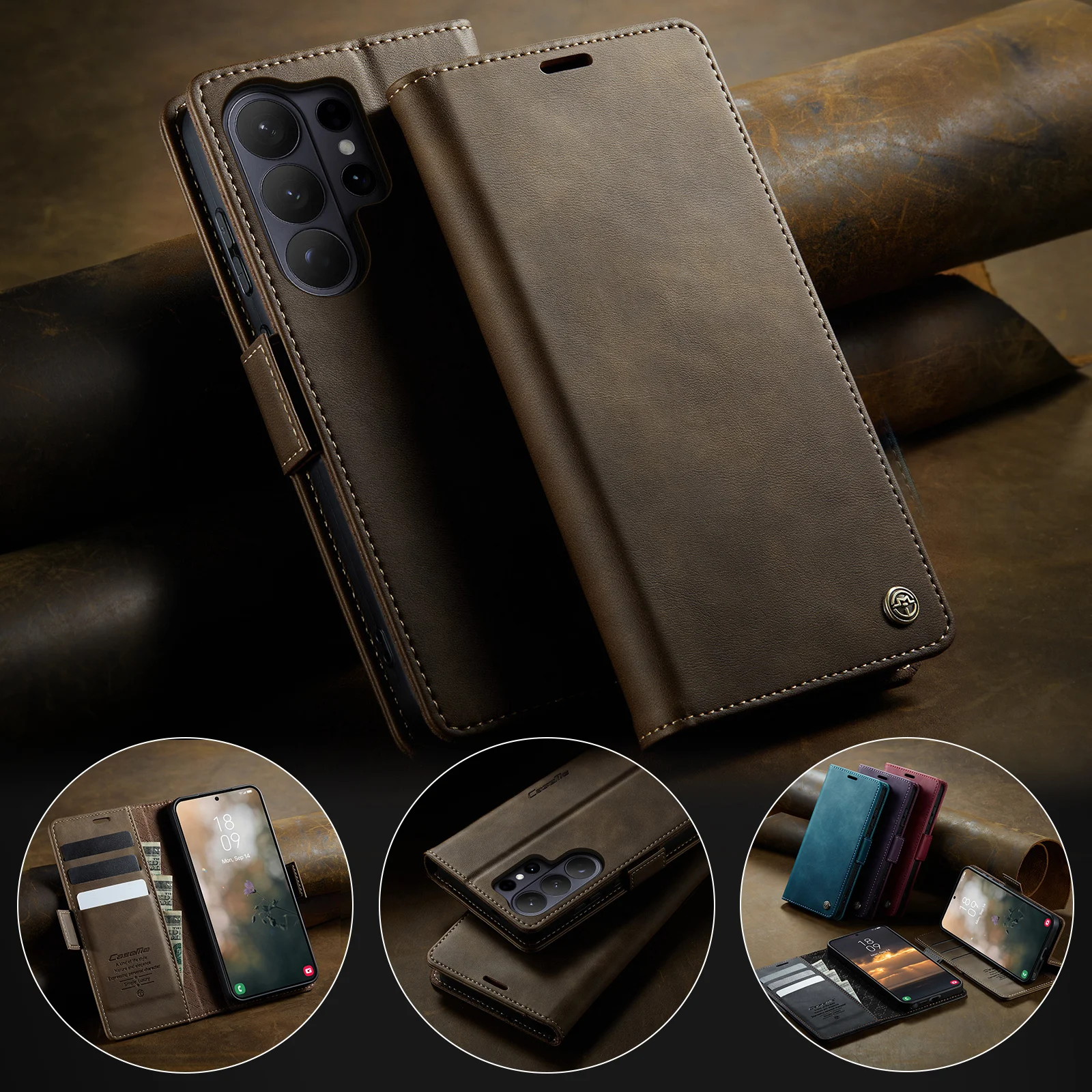 CaseMe Retro Magnetische PU Leder Brieftasche Telefon Fall Für Samsung Galaxy S26/S26 Plus/S26 Ultra Stoßfest Karte halter Tasche Abdeckung