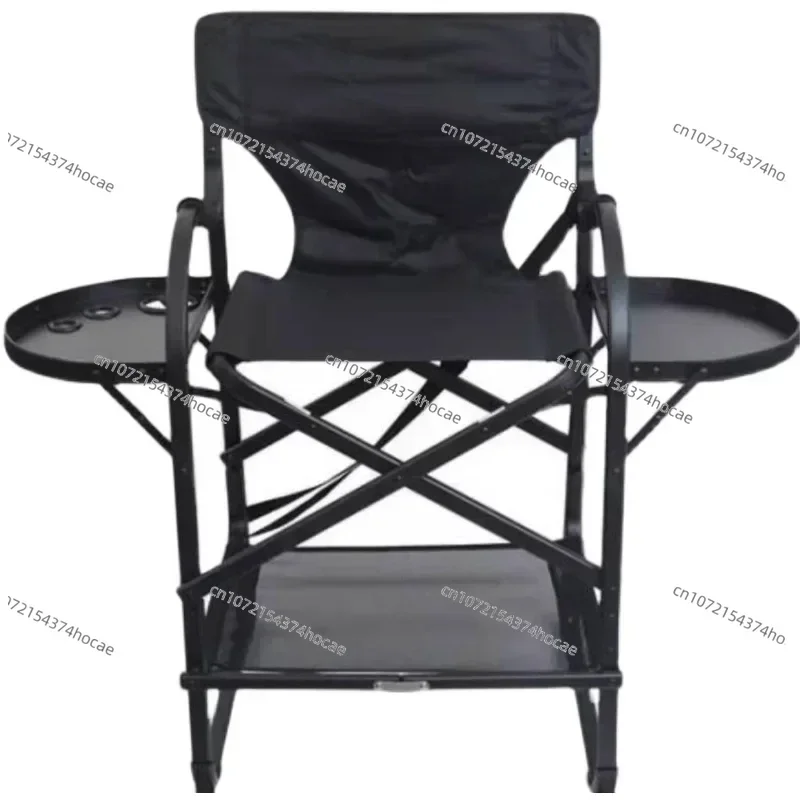 Outdoor Camping Aluminum Alloy Folding Director Chair Portable Tall Black Makeup Recliner Chair Outdoor Furniture