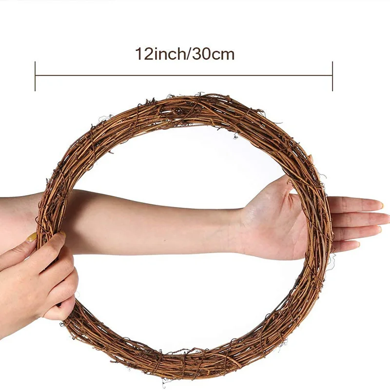 ABPQ-3PC 10/12 Inch Natural Grapevine Wreath Rattan Ring DIY Crafts Base For Wreath Garland Making Home Decoration