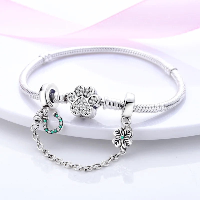 2024 Pasvorm Pandora Originele Armbanden Diy Sieraden 100% 925 Sterling Zilveren Sterren & Maan Zonnebloem Veiligheidskettingen Spacer Kralen Bedels