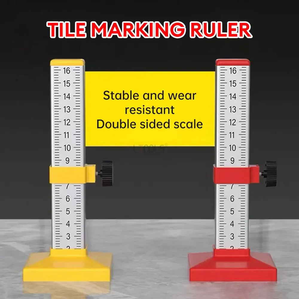 1pc Equal Height Ruler Double-sided Scale Positioning Horizontal Elevation Ruler Bricklayer Graduated Scale Lay Floor Tile Tool