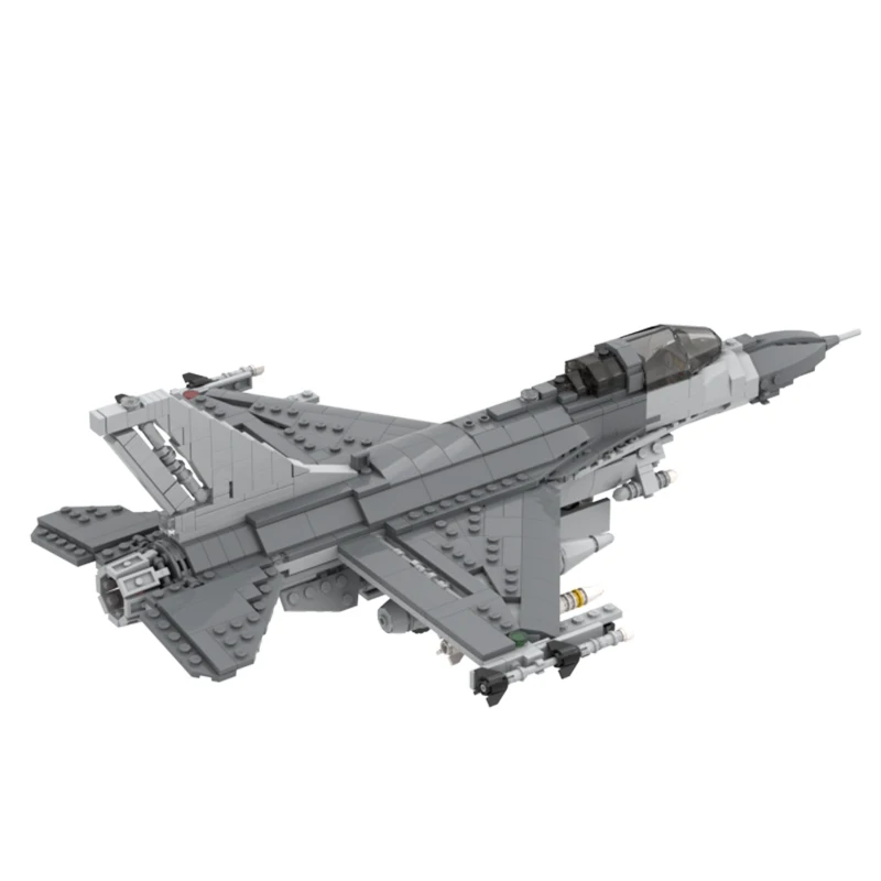 MOC Building Blocks F-16C Fighting Falcon Fighter Weapons Aircraft Model Bricks Toys Children Gifts WW II Military US Air Force