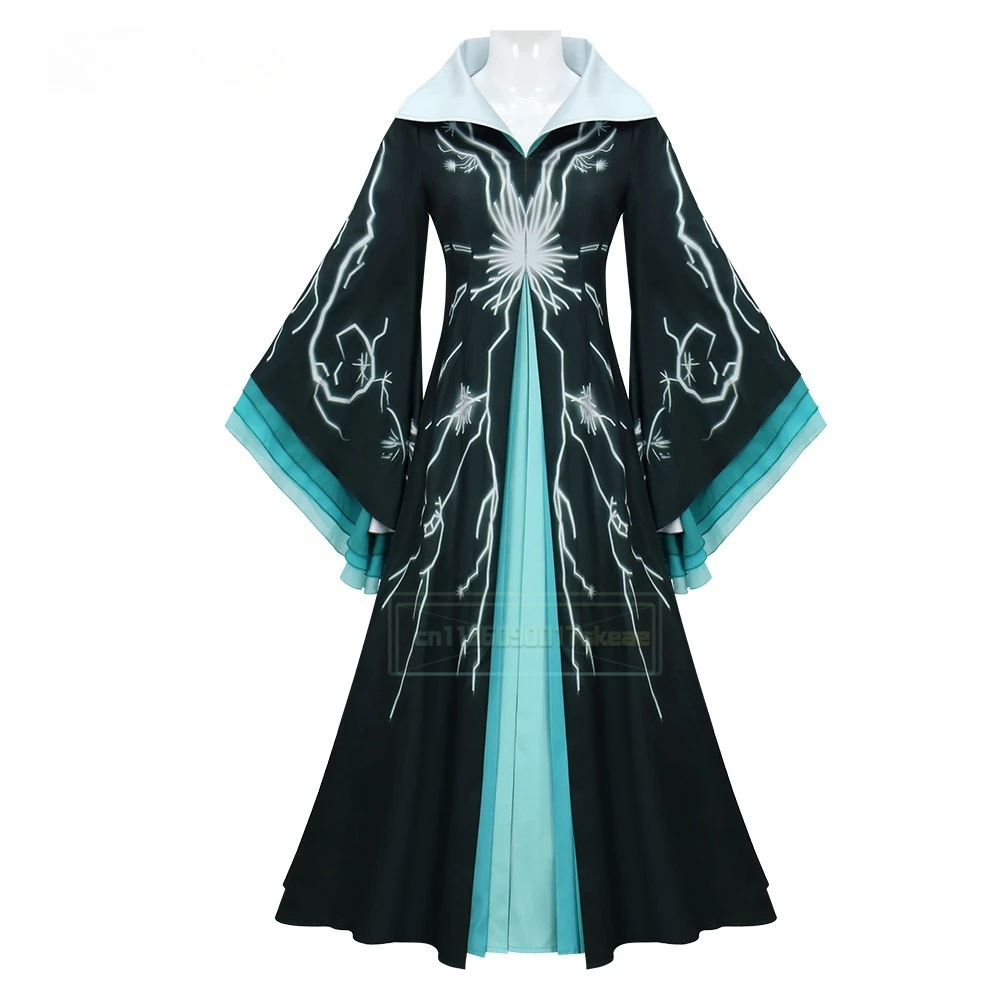 

Cosplay dark green long dress Halloween carnival costume