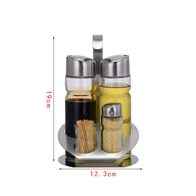 Table Classical Glass Oil and Soy Sauce Vinegar Bottle Pepper Salt Spice Jars Set