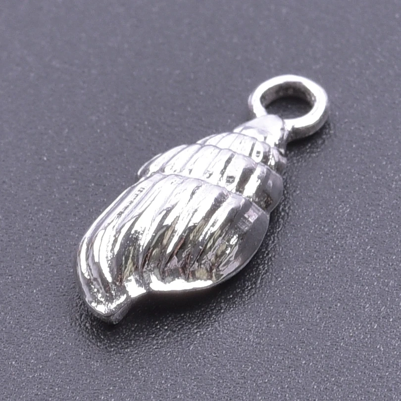 6 pièces/lot accessoires de mer coquille conque serpent pendentif breloques en acier inoxydable pour la fabrication de bijoux en vrac collier à faire soi-même boucles d'oreilles matériel