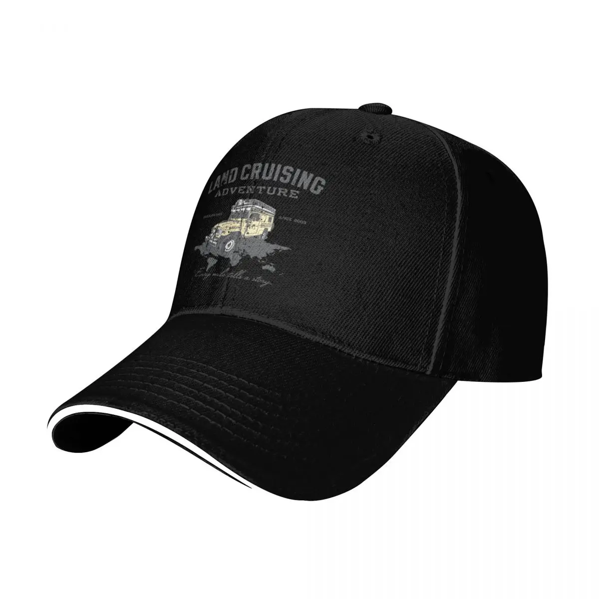 Every Mile Tells a Story - grey print Baseball Cap Six Panel Structured Crown Sun Protection UPF 50+ Breathable Mesh Back