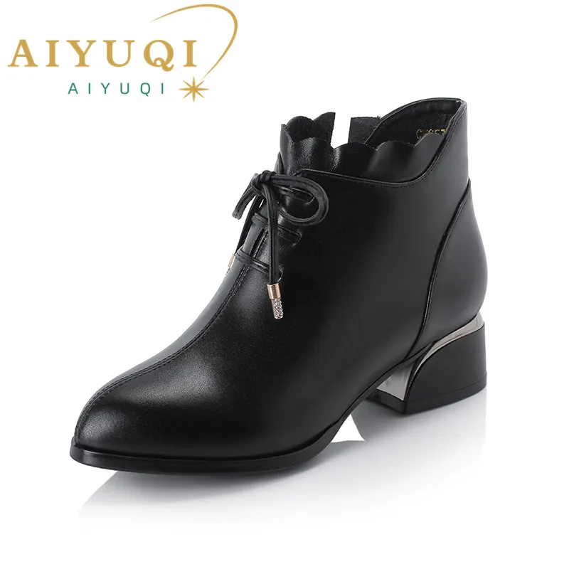 

AIYUQI Fashion Women Shoes 2024 New Genuine Leather Women Large Size Shoes Lace-up Point Casual Shoes Women