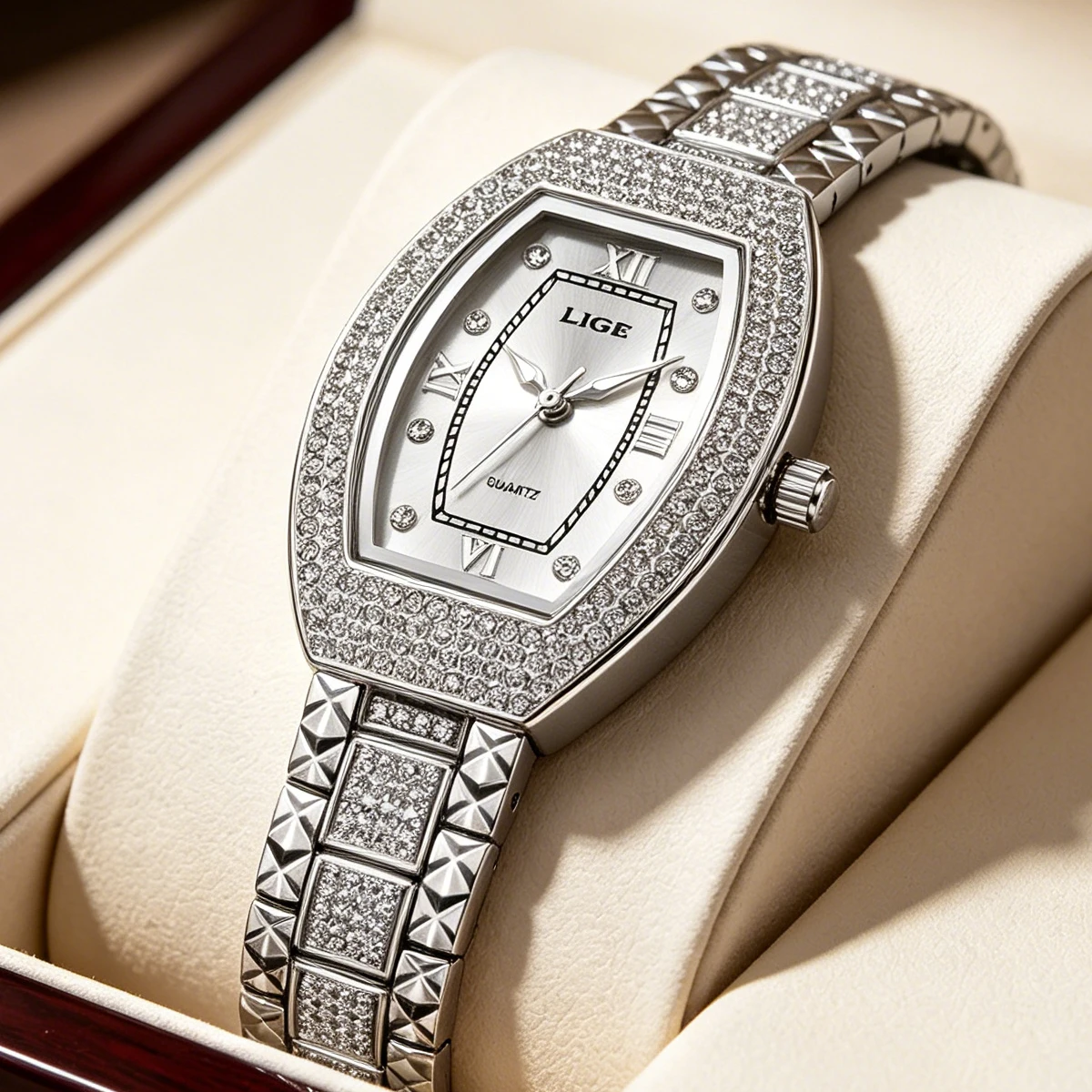 New LIGE Original Design Luxury Diamond Watch For Women Elegant Watches Fashion Out Sport Stainless Steel Waterproof Mille Clock
