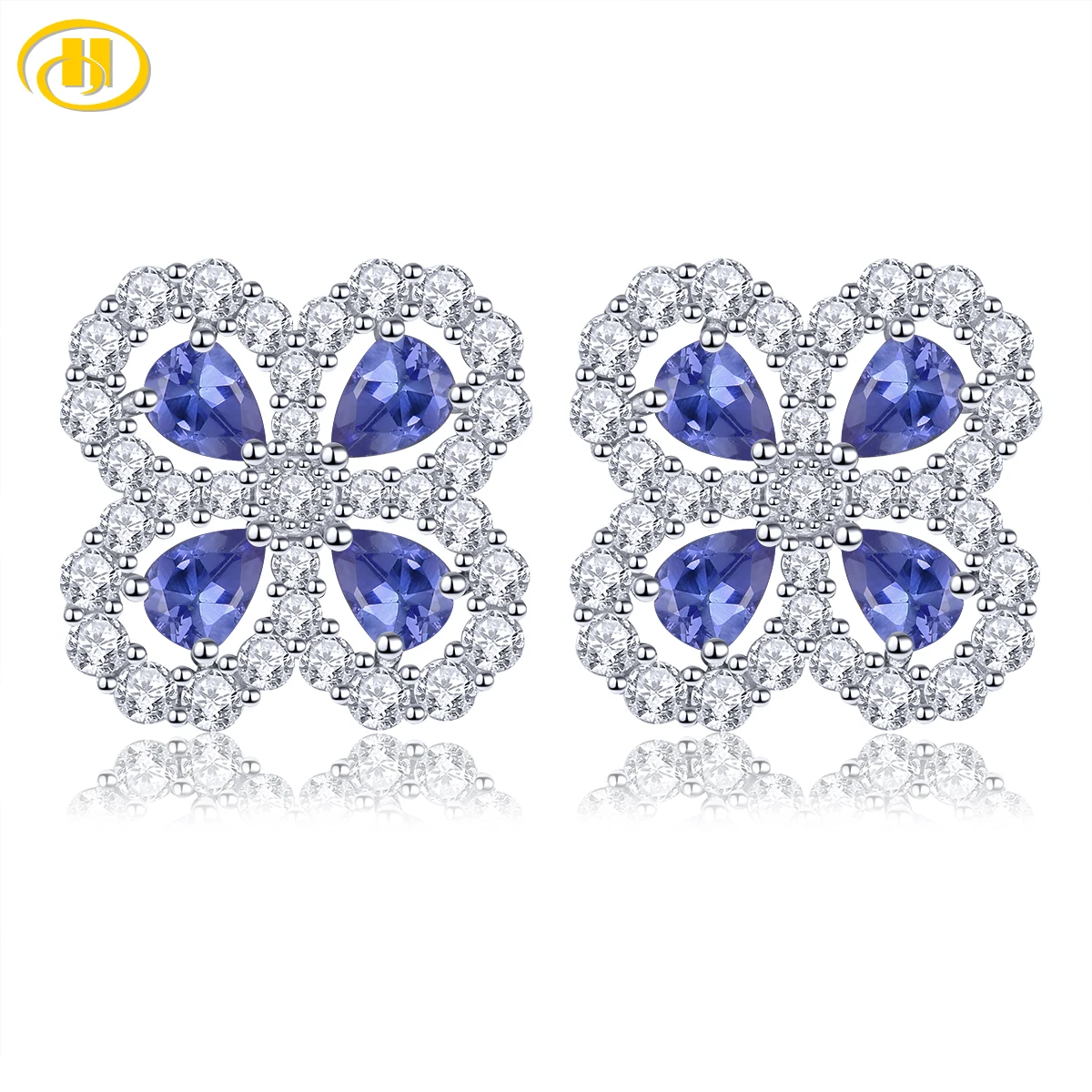 

Natural Genuine Tanzanite 1.2 Carats Genuine Gemstone Women Birthday Gifts S925 Rhodium Plated Original Design Jewelrys