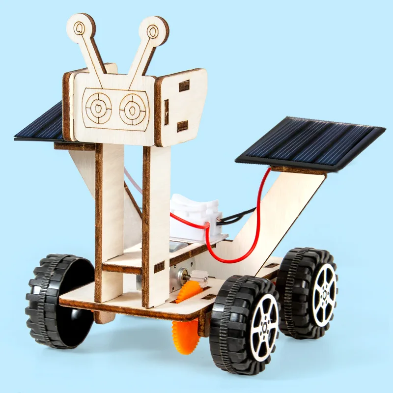 Children's Solar Power Moon Rover Exploration Car Robot Model Student Scientific Experiment Toy DIY Crafts Assembly Toys