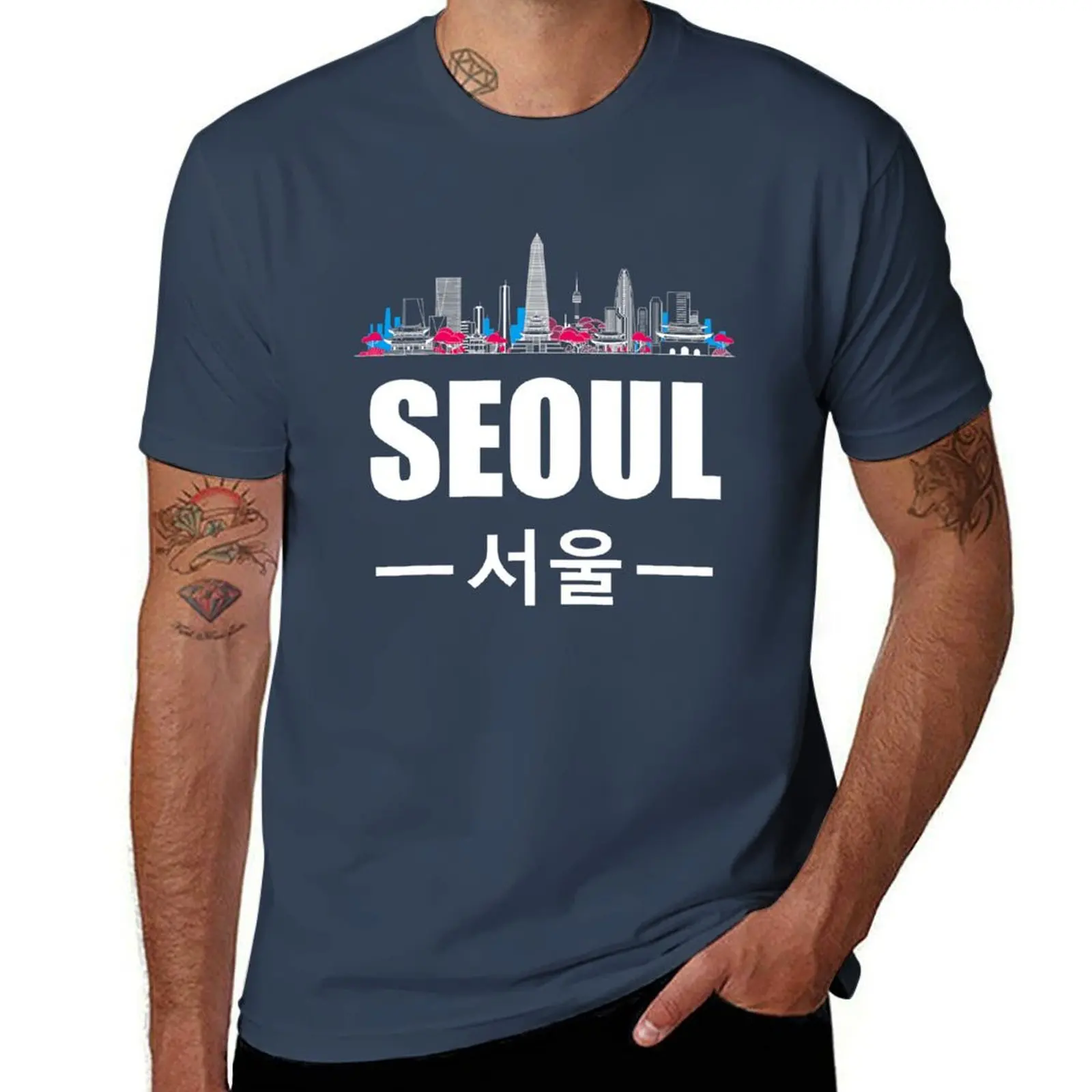 

Seoul Kpop South Korea Korean Pop T-Shirt man tshirt t shirts for man graphic tees t shirt man cotton T-Shirt