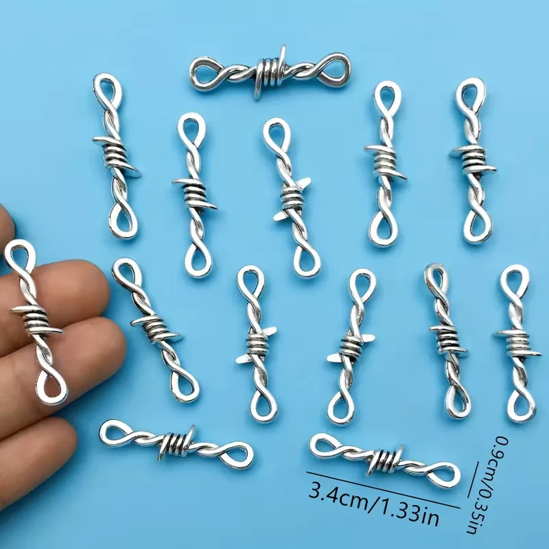 10/20/50 قطعة العتيقة فضي الشوك ربط Bramble الإبداعية Charms موصل القوطية المعلقات لصنع المجوهرات اليدوية #5