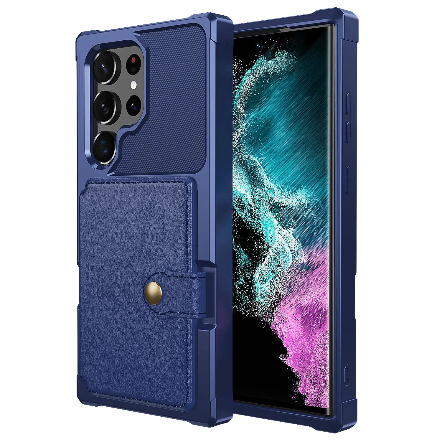 for Samsung Galaxy S20 Ultra Note 20 Ultra Note 10 9 Plus Case with Card Holder, Heavy Duty Rugged Leather Flip Wallet Cover