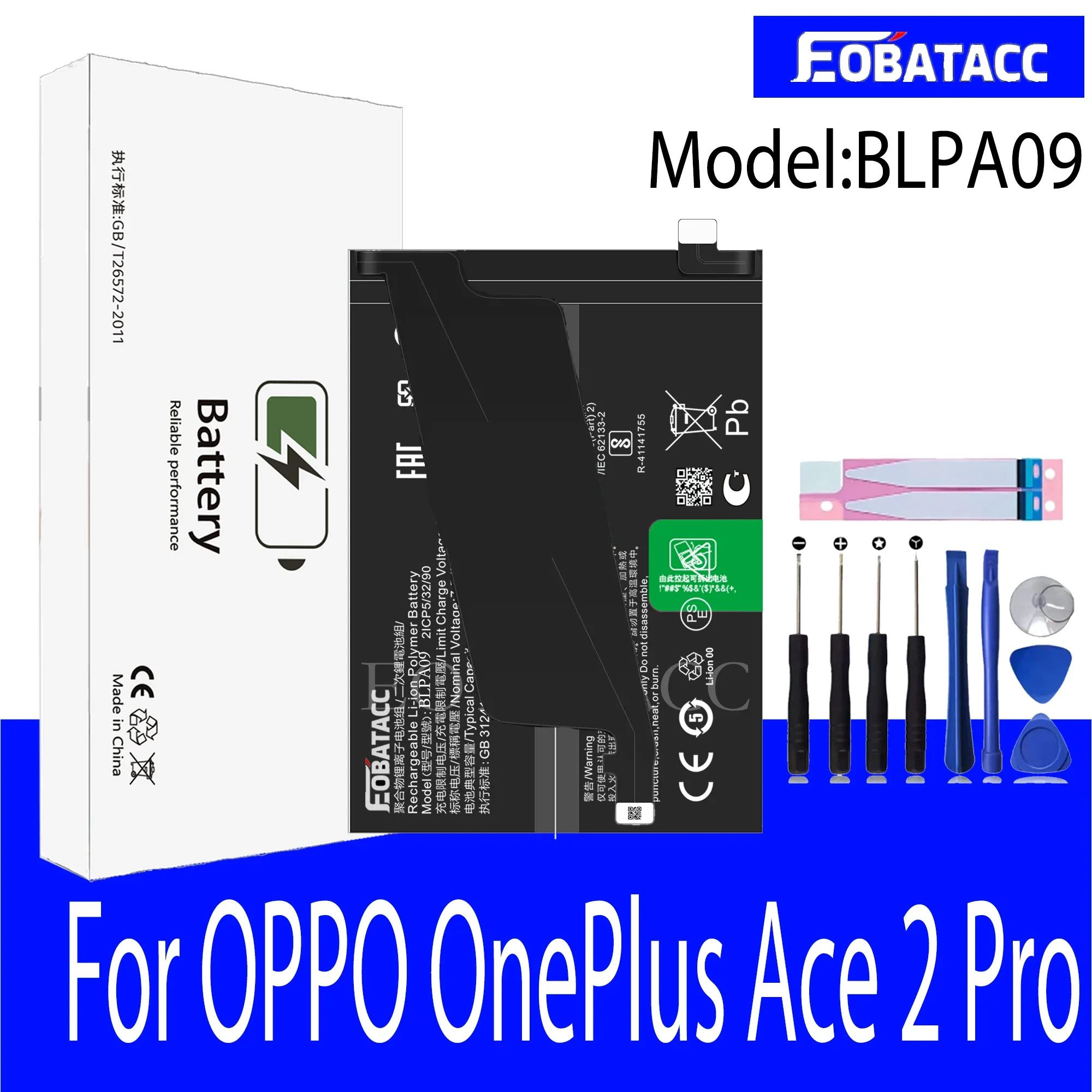 EOTABACC 100% New Original Battery BLPA09 For OPPO OnePlus Ace 2 Pro Battery +Tools