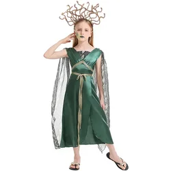 Cosplay Fancy Party Dress Carnival Girl Purim Greek Myth Medusa Costume Goddess Athena  Book Week Outfit