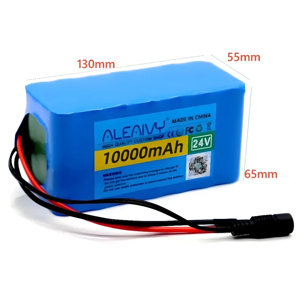 24V 10Ah 7S3P 18650 Lithium Battery with BMS, 29.4V Rechargeable Pack for Electric Scooter, Small Bicycle & E-Bike Motor