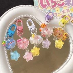 Cute Mood Cloud Star Keychain Girls Cartoon Kawaii Key Chain for Women Couple Girl Bag Charms Kpop Jewelry Key Accessories