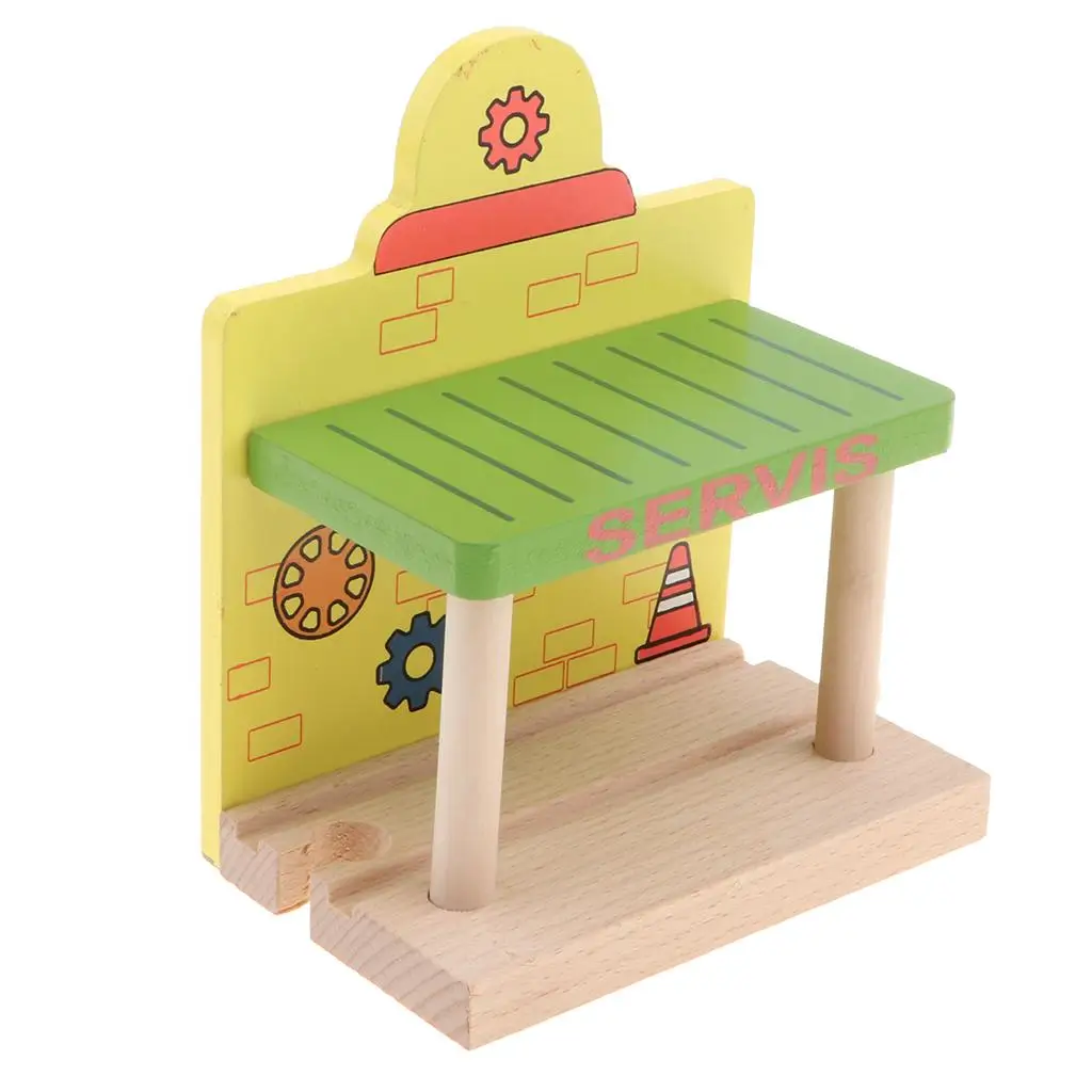 Wooden Train Accessories Colorful Play Set Railway Building Blocks Educational Toy for Wooden Toys for Children