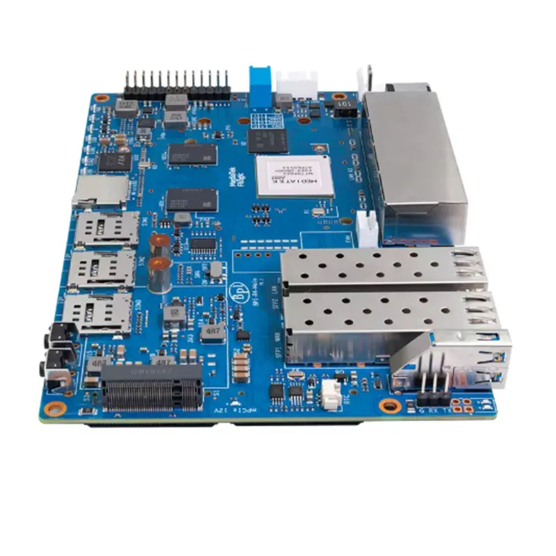 Banana Pi BPI-R4 MediaTek MT7988A (Filogic 880) quad-core Arm Corex-A738GBDDR4 8GB eMMC Mendukung Openwrt Smart Router Board