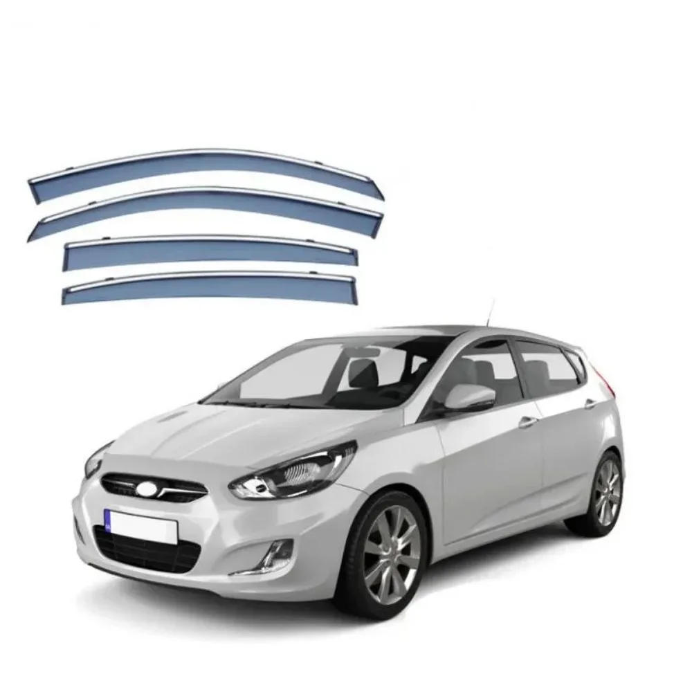Дефлекторы окон (ветровики) для Hyundai Solaris 2010-2022 гг. - Аксессуары для кузова